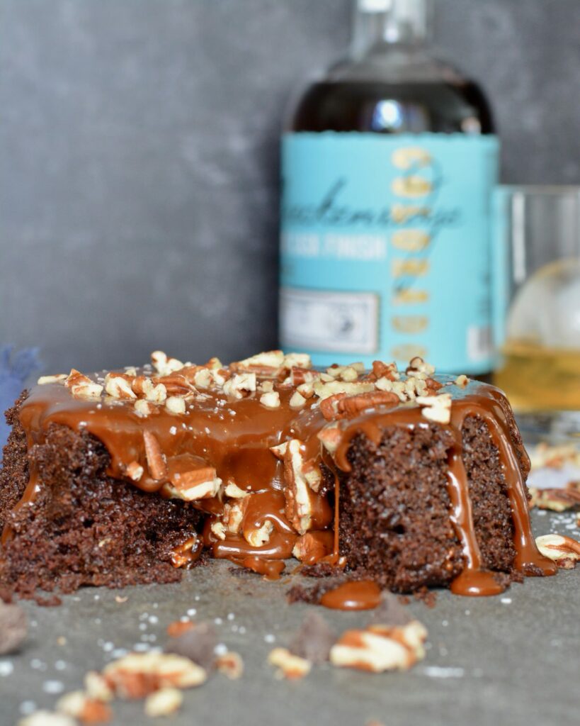 Breckenridge Distillery Bourbon Chocolate and Caramel Cake for 2 | 6 inch decadent cake perfect for a romantic dinner.