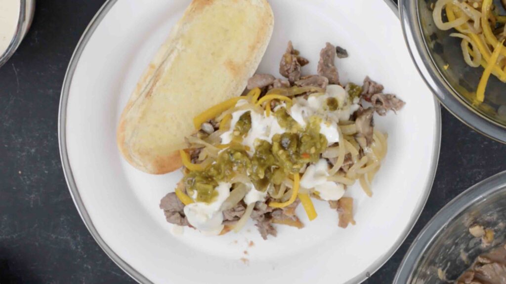 505 Southwestern® Pineapple Mango Salsa Cheesesteak with Queso Blanco | Amazingly delicious take on a classic Philly Cheesesteak.