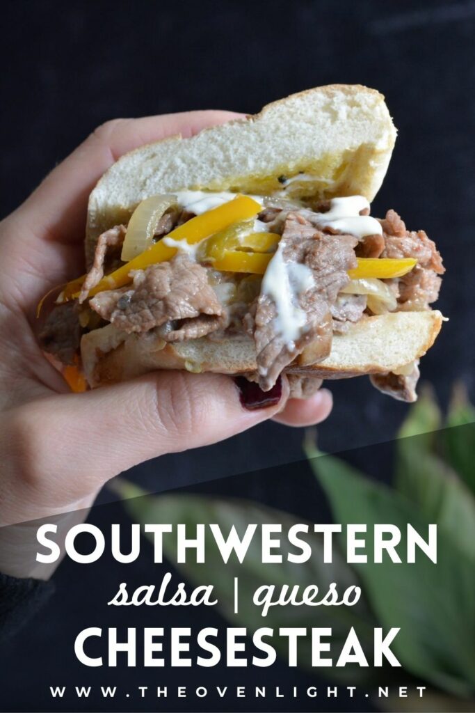 505 Southwestern® Pineapple Mango Salsa Cheesesteak with Queso Blanco | Amazingly delicious take on a classic Philly Cheesesteak. #505Southwestern #cheesesteak #sandwich