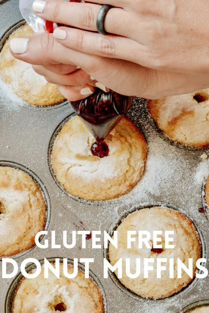 Sweet Buttermilk Muffins filled with raspberry preservesmade gluten free in this simple one bowl recipe. Why have just a muffin, when you can have a donut muffin? Filled with raspberry jam and relaxing moments. Perfect grab and go breakfast the whole family will treasure. #muffinrecipe #buttermilk #glutenfree