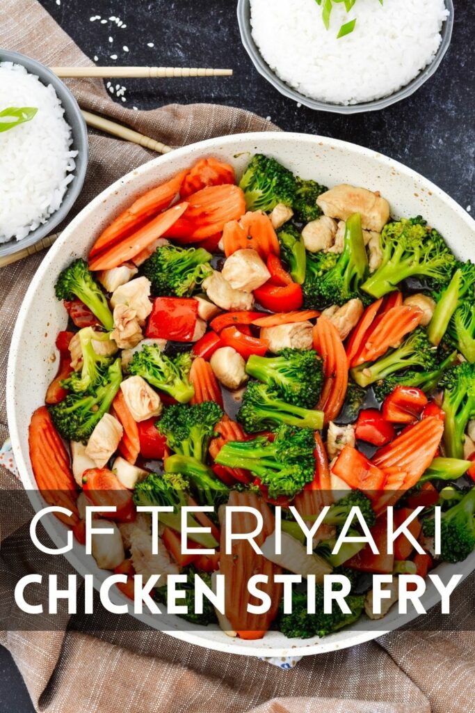 30 Minute Teriyaki Chicken Stir Fry - Gluten Free Teriyaki Sauce and tips on stir frying the perfect chicken and vegetable combo. #teriyaki #glutenfree #quickdinner