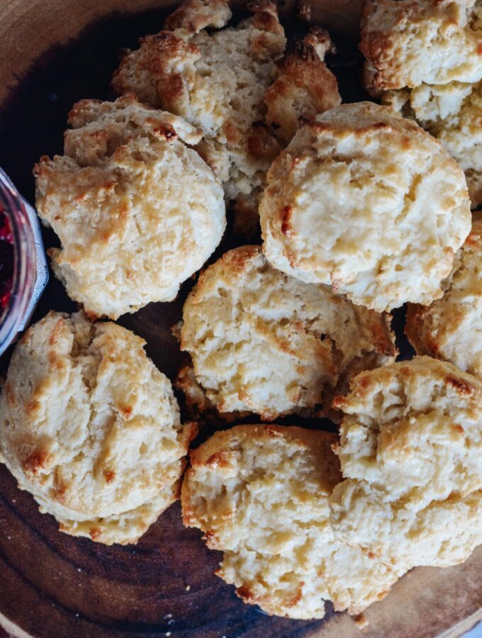 Buttermilk Drop Biscuits - Super simple recipe goes with any meal. Lightly salted and perfectly sweet drop biscuits.
