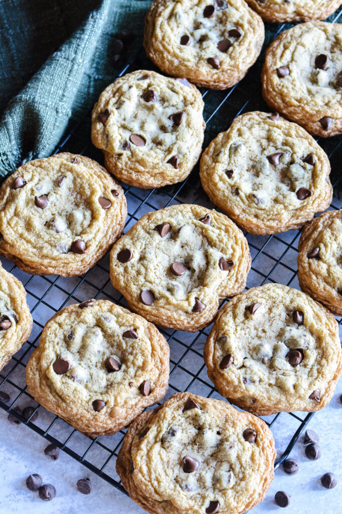 Gluten Free Chocolate Chip Cookies with two tips for perfect texture and taste. No one will know it's gluten free. Deliciously moist and tender cookie!