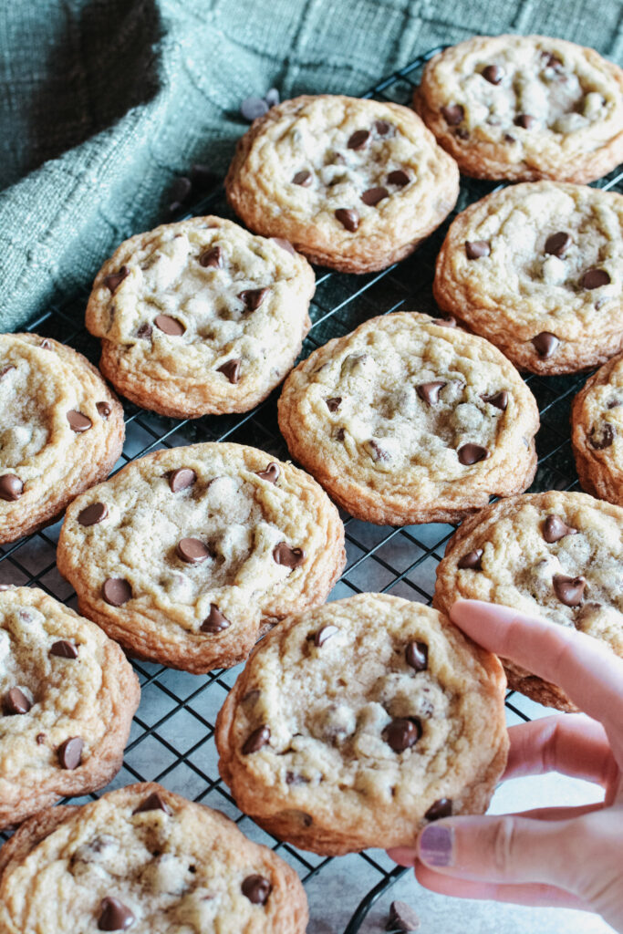 Gluten Free Chocolate Chip Cookies with two tips for perfect texture and taste. No one will know it's gluten free. Deliciously moist and tender cookie!