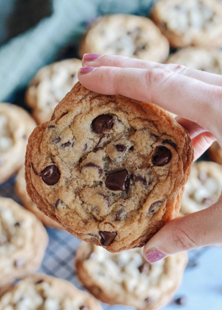 Gluten Free Chocolate Chip Cookies with two tips for perfect texture and taste. No one will know it's gluten free. Deliciously moist and tender cookie!