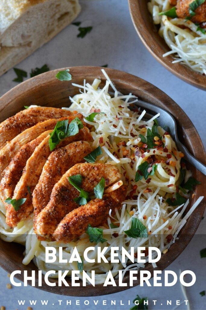 Blackened Chicken Alfredo | Simple recipe full of flavor. Creamy and spicy all at the same time. Great for date night. #blackenedchicken #alfredo #weeknightmeal