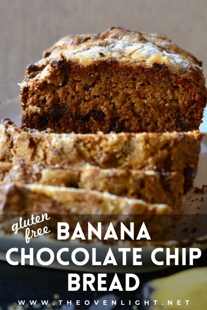 Banana Chocolate Chip Bread | Gluten Free Option. Simple recipe with minimal sugar. Perfect treat or breakfast for the whole family. #bananabread #chocolatechips #healthybreakfast