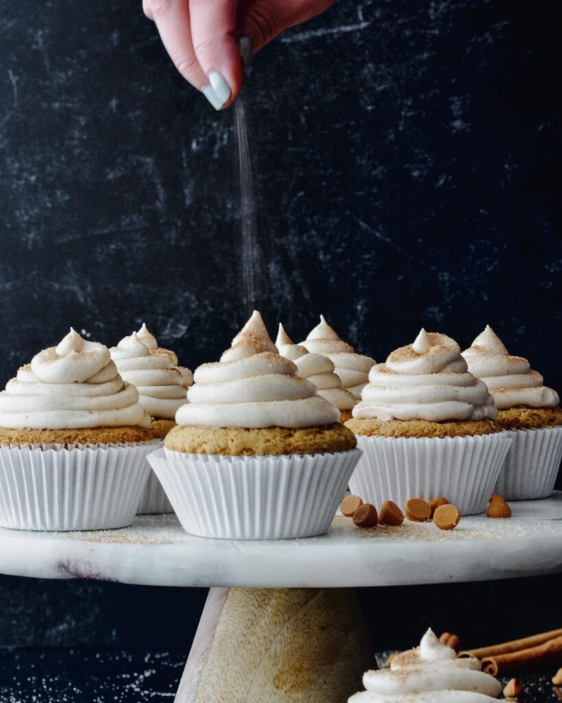 Butterscotch Cupcakes and Cinnamon Cream Cheese Frosting - Lightly sweet cupcakes made with melted butterscotch chips and topped with a simple cinnamon frosting. Perfect flavor combination, the ultimate fall flavor.