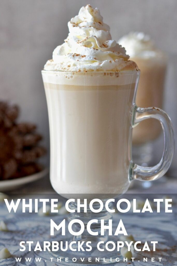 Hot White Chocolate Mocha | Starbucks Copycat. Easy to mix up for your favorite time to enjoy get your jolt. Simple pantry ingredients, no need for an espresso machine. You'll love it! #whitechocolate #starbuckscopycat # homemademocha