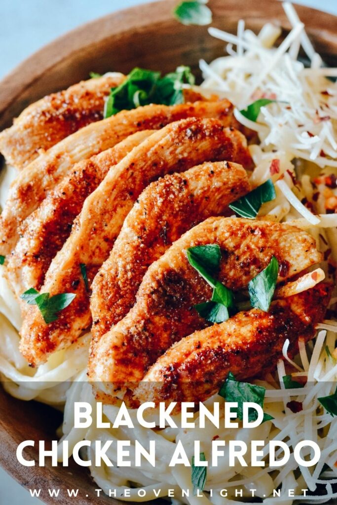 Blackened Chicken Alfredo | Simple recipe full of flavor. Creamy and spicy all at the same time. Great for date night. #blackenedchicken #alfredo #weeknightmeal