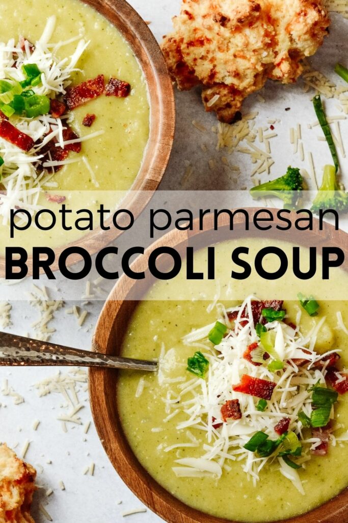 Really Easy Broccoli Potato Soup | Blended potatoes and broccoli with spices and parmesan cheese. Simple, quick and hearty. The perfect weeknight recipe. #soup #weeknight #easydinner