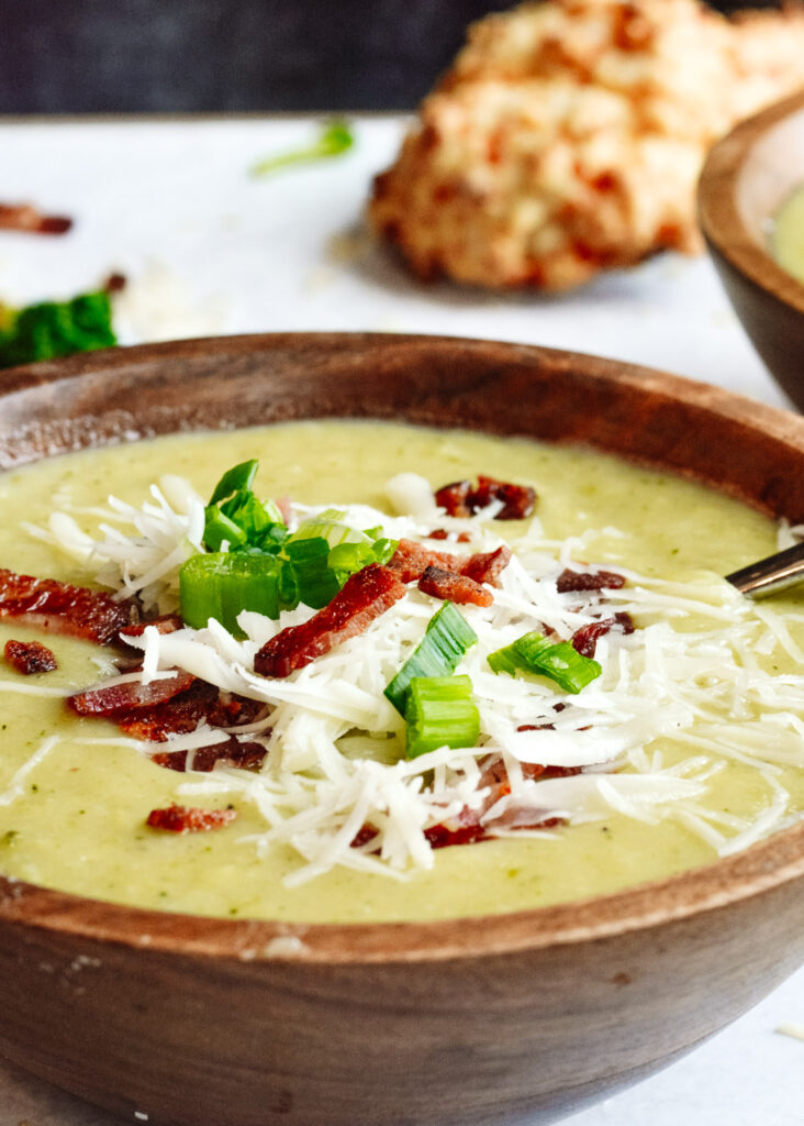 Really Easy Broccoli Potato Soup | Blended potatoes and broccoli with spices and parmesan cheese. Simple, quick and hearty. The perfect weeknight recipe.