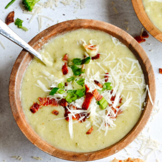 Really Easy Broccoli Potato Soup | Blended potatoes and broccoli with spices and parmesan cheese. Simple, quick and hearty. The perfect weeknight recipe.