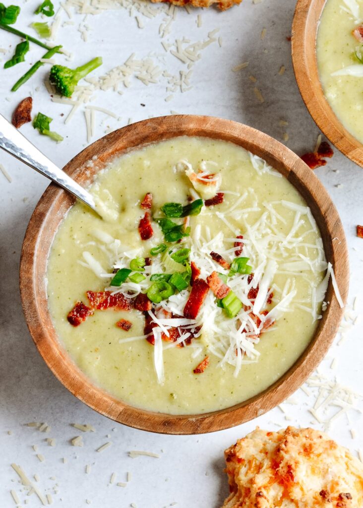 Really Easy Broccoli Potato Soup | Blended potatoes and broccoli with spices and parmesan cheese. Simple, quick and hearty. The perfect weeknight recipe.
