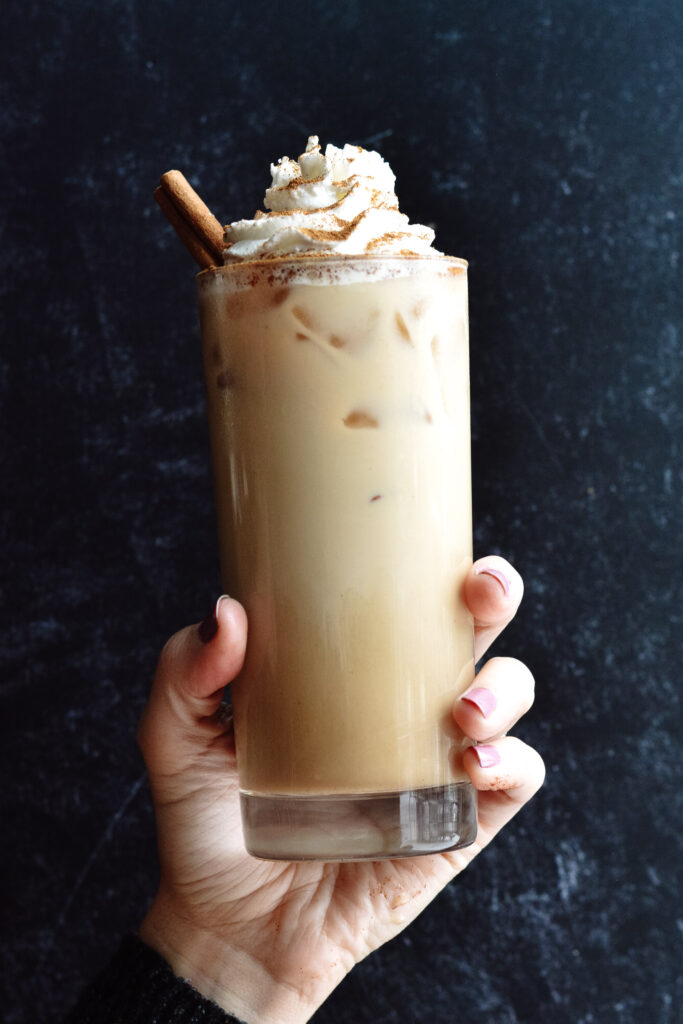 Dirty Iced Chai Drink made with only 3 ingredients. Completely delicious and easy to make regular or decaf. Who knew coffee and tea could taste so amazing together?!