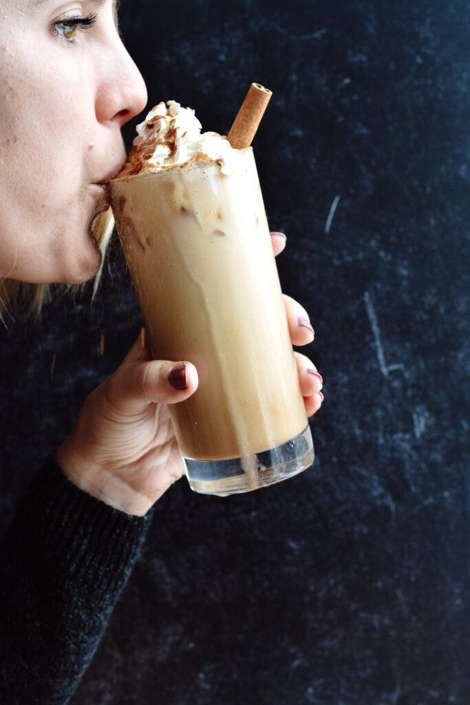 Dirty Iced Chai Drink made with only 3 ingredients. Completely delicious and easy to make regular or decaf. Who knew coffee and tea could taste so amazing together?!