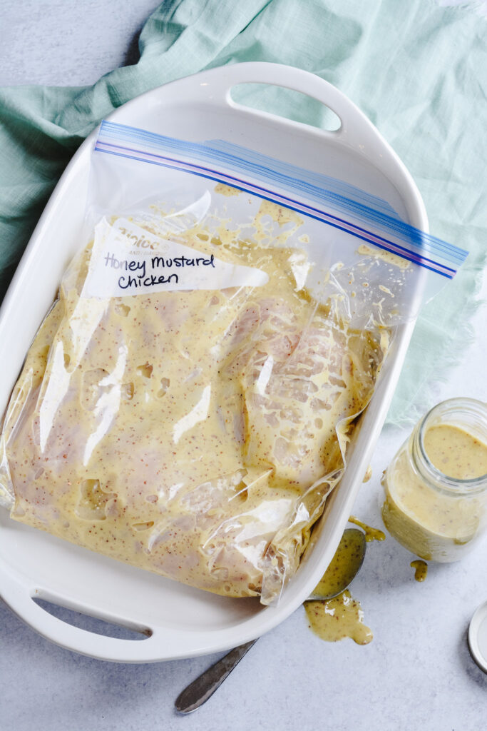 Honey Mustard Chicken Marinade | Yogurt, whole grain mustard and honey. Makes tender, flavorful chicken every time. Also a perfect dipping sauce. #honey #mustard #chickenmarinade
