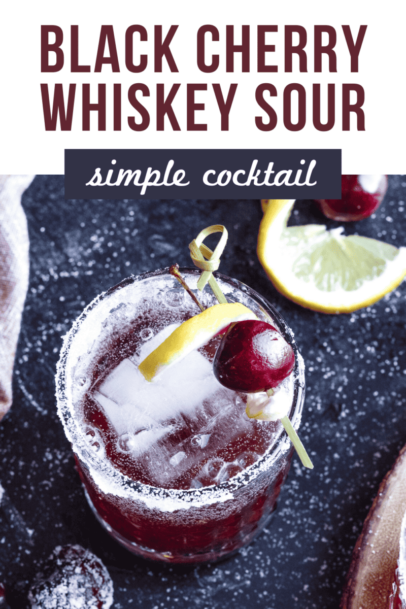 Black Cherry Whiskey Sour Cocktail