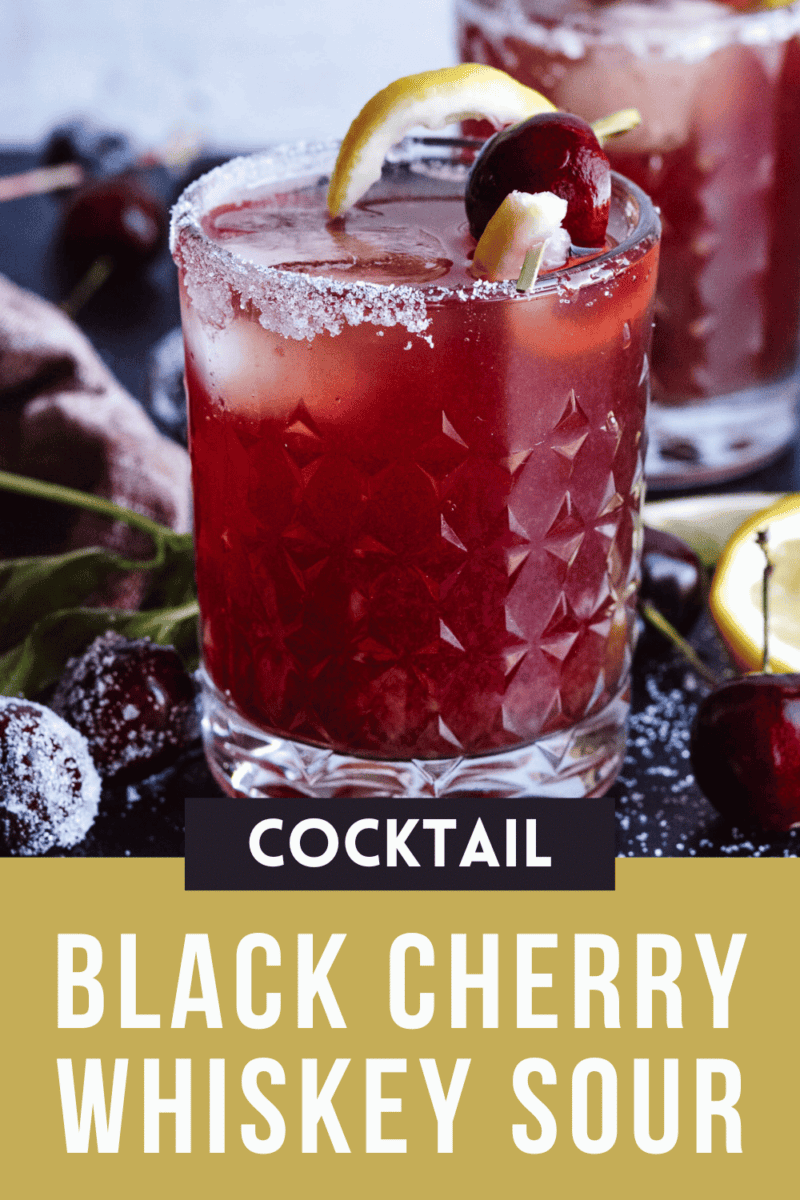 Black Cherry Whiskey Sour Cocktail