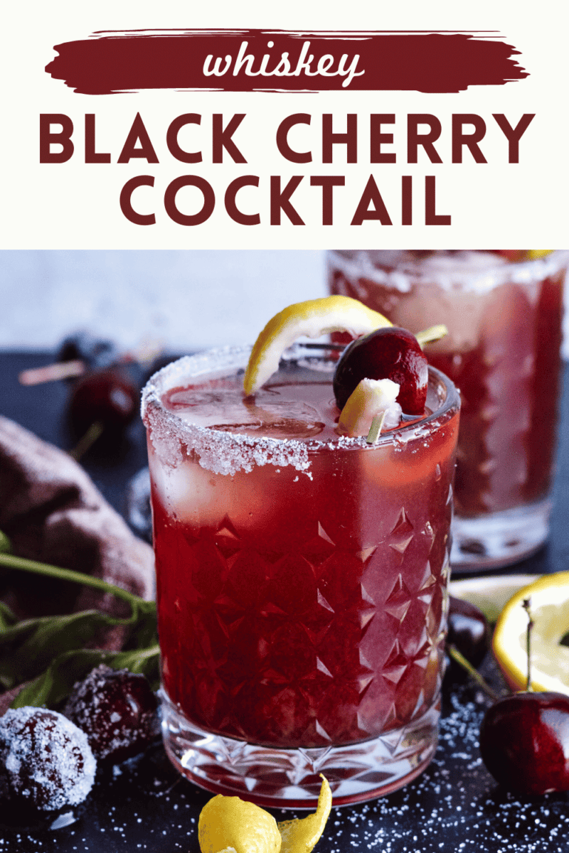 Black Cherry Whiskey Sour Cocktail