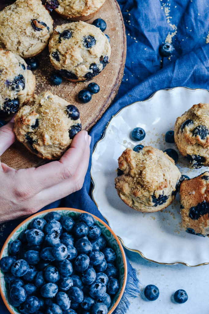 Healthy Blueberry Muffins—Lighten up your morning muffin recipe with this delicious healthy muffin recipe.