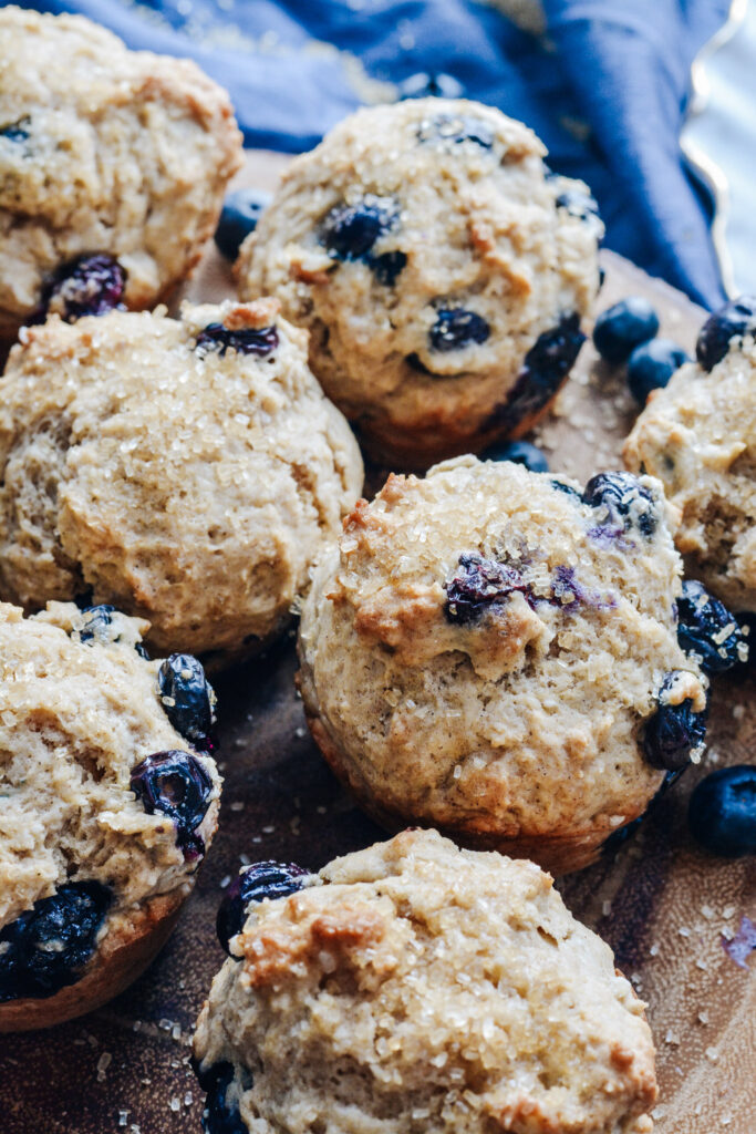Healthy Blueberry Muffins—Lighten up your morning muffin recipe with this delicious healthy muffin recipe.