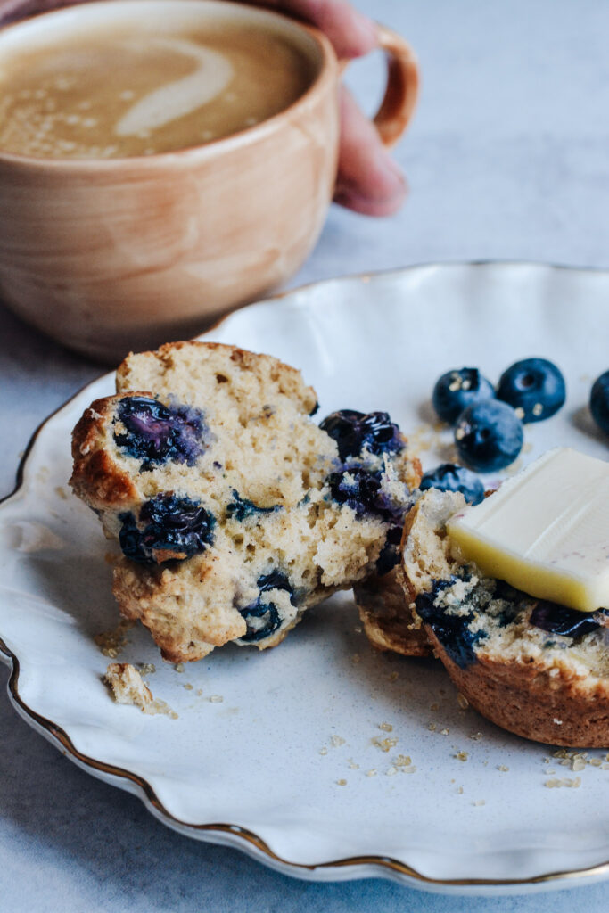 Healthy Blueberry Muffins—Lighten up your morning muffin recipe with this delicious healthy muffin recipe.