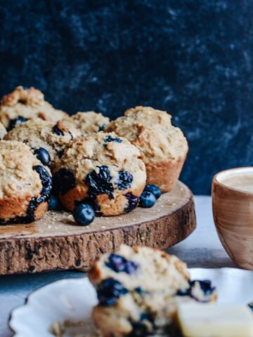 Healthy Blueberry Muffins—Lighten up your morning muffin recipe with this delicious healthy muffin recipe.