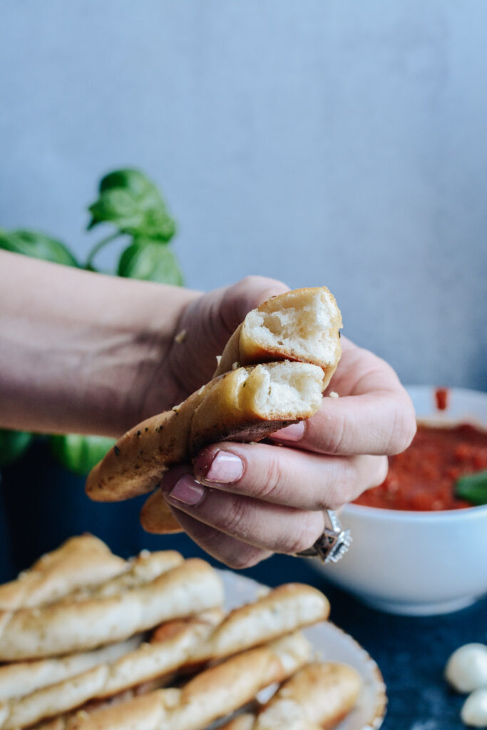 No Rise Time Garlic & Herb Breadsticks