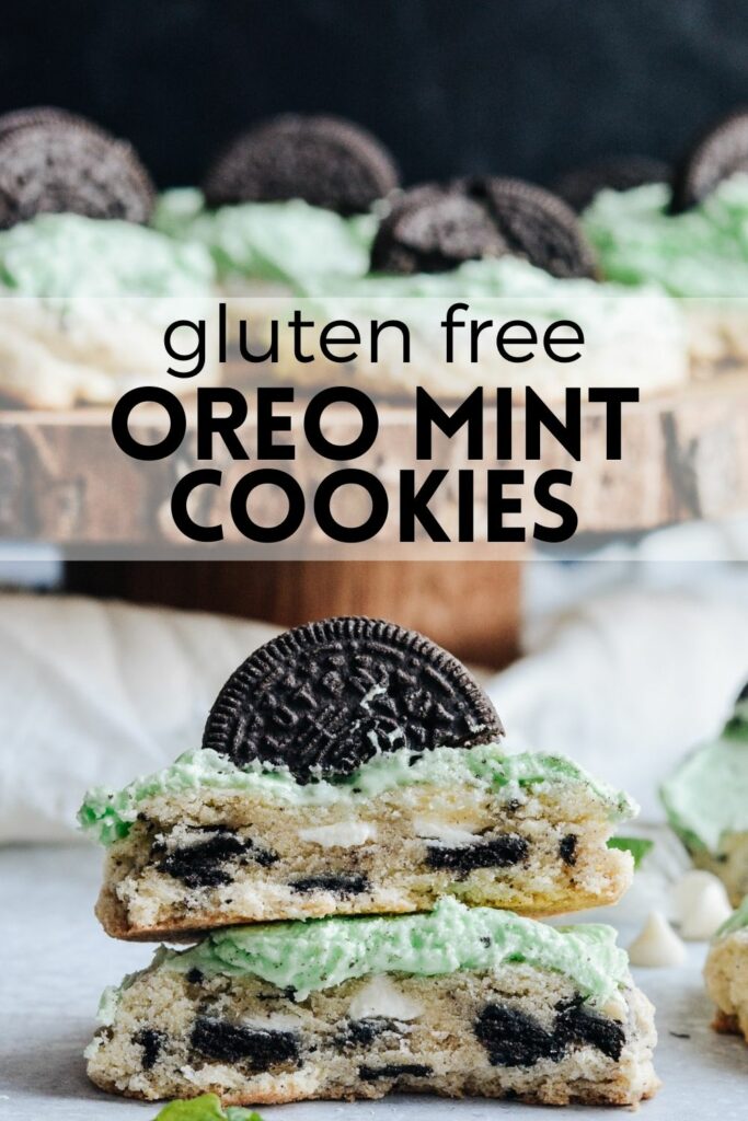 Gluten Free Oreo Mint Cookies—Crumble copycat recipe. #oreo #whitechocolate #glutenfreecookies