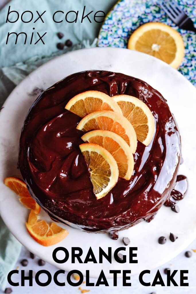 Box Mix Orange Chocolate Cake—Incredibly moist and super simple. Only 5 Ingredients. #chocolatecake #boxcakemix #glutenfree