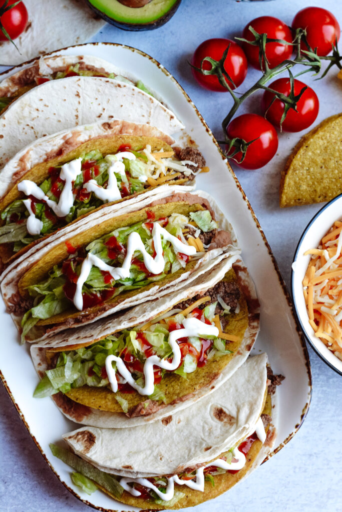 Double Decker Tacos - simple recipe, perfect way to make Taco Tuesday extra special.