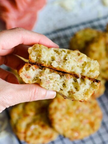 Italian Drop Biscuits - Salami, Mozzarella and Italian Seasoning. Gluten Free and completely delicious. Dip in marinara for a great appetizer!