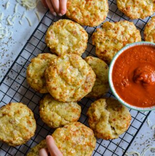 Italian Drop Biscuits - Salami, Mozzarella and Italian Seasoning. Gluten Free and completely delicious. Dip in marinara for a great appetizer!