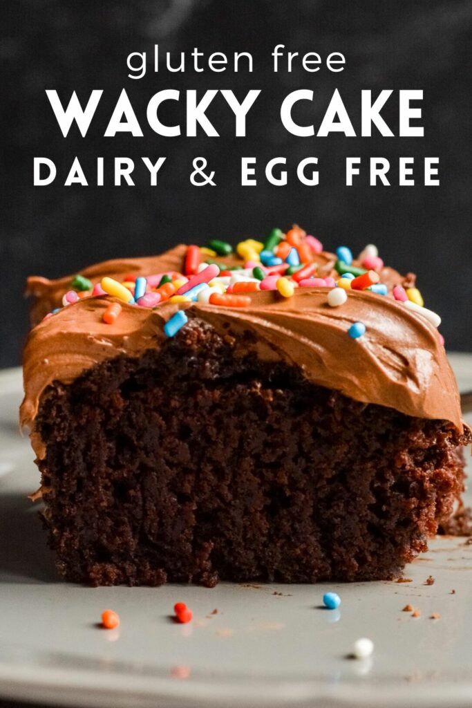 Gluten Free Wacky Cake - Made in one bowl, no butter, eggs, milk or gluten. Simple, moist, fluffy and completely delicious. #chocolatecake #glutenfree #dairyfree #noeggs
