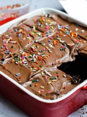 Gluten Free Wacky Cake - Made in one bowl, no butter, eggs, milk or gluten. Simple, moist, fluffy and completely delicious. #chocolatecake #glutenfree #dairyfree #noeggs