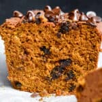 Cut pumpkin bread.