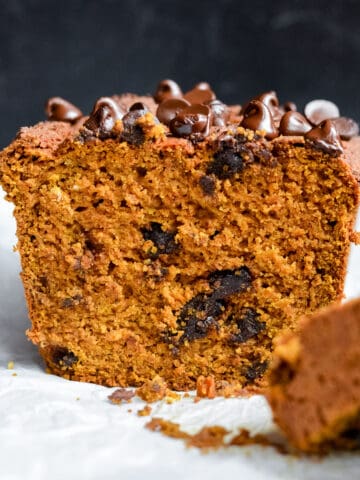 Cut pumpkin bread.