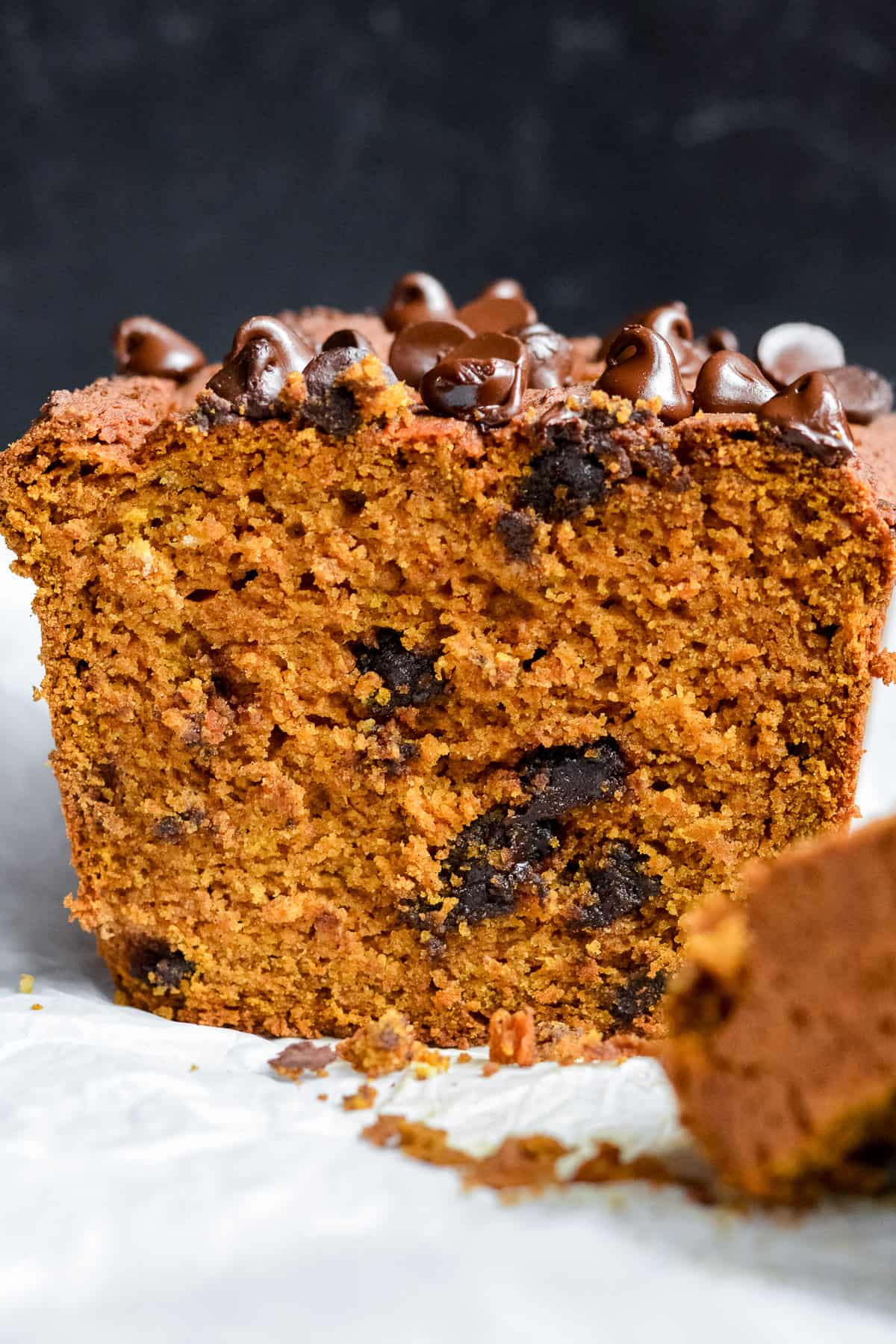 Cut pumpkin bread.