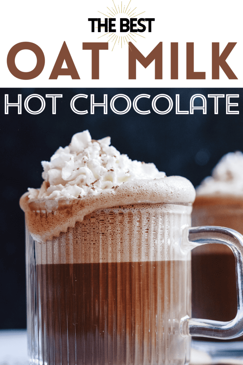 Whisk up Oat Milk Hot Chocolate with 5 ingredients and 5 minutes! This simple recipe has no dairy, is vegan, and only sweetened with maple syrup—but has that smooth, sweet, rich chocolate flavor that makes hot cocoa the ultimate winter treat. Let's go!