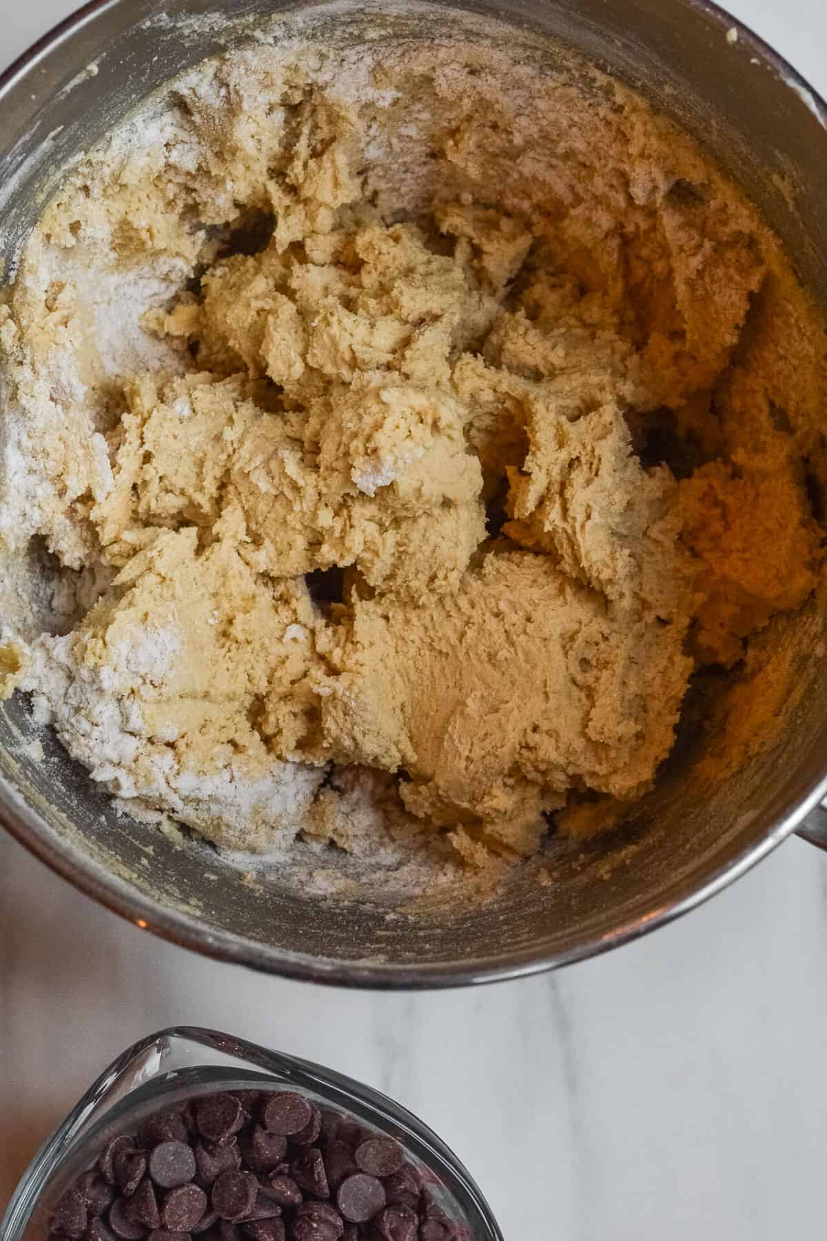 Perfectly mixed cookie dough.